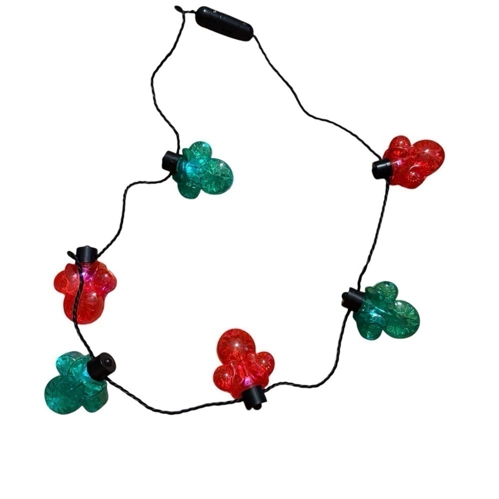 Disney Minnie Mouse Christmas Light Up Necklace Christmas Red White